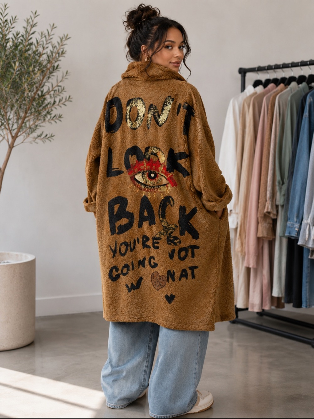 MADE IN ITALY Coat with Graphic Design